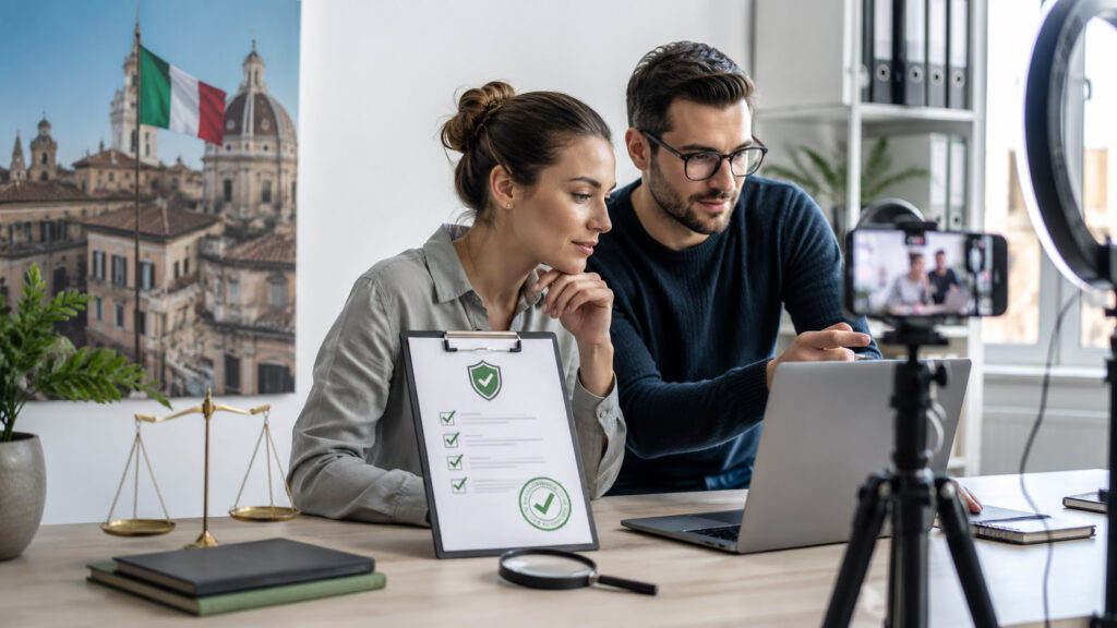 Professionisti verificano la compliance di una campagna di influencer marketing