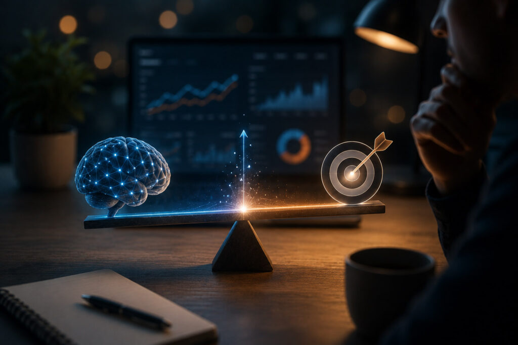 Rappresentazione concettuale di analisi ed esperimenti Google Ads per distinguere apprendimento, stagionalità e causalità