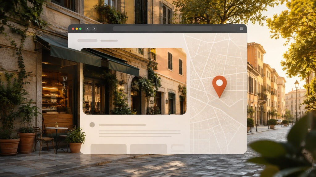Landing page locale integrata nel contesto reale della città
